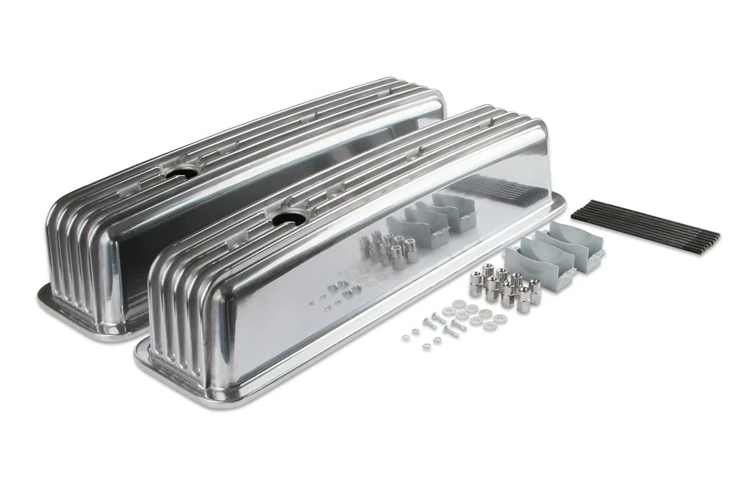 6856G – MR GASKET Valve Cover, For Use With Chevy Small Block Center Bolt Without Breather Holes With Baffle Polished...